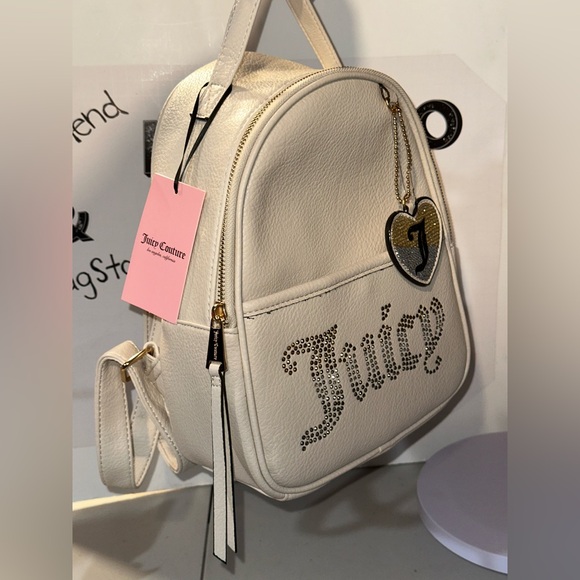 Juicy Couture White Backpack with Heart Charm